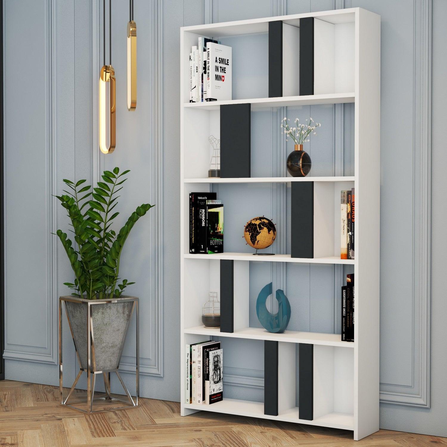 Polica za knjige Lima - White, Anthracite | AG-vitahome.hr