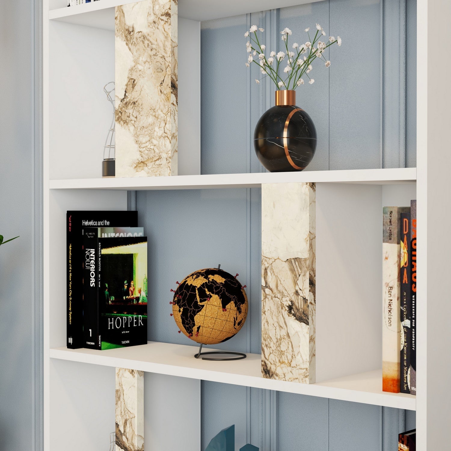 Polica za knjige Lima - White Marble | AG-vitahome.hr