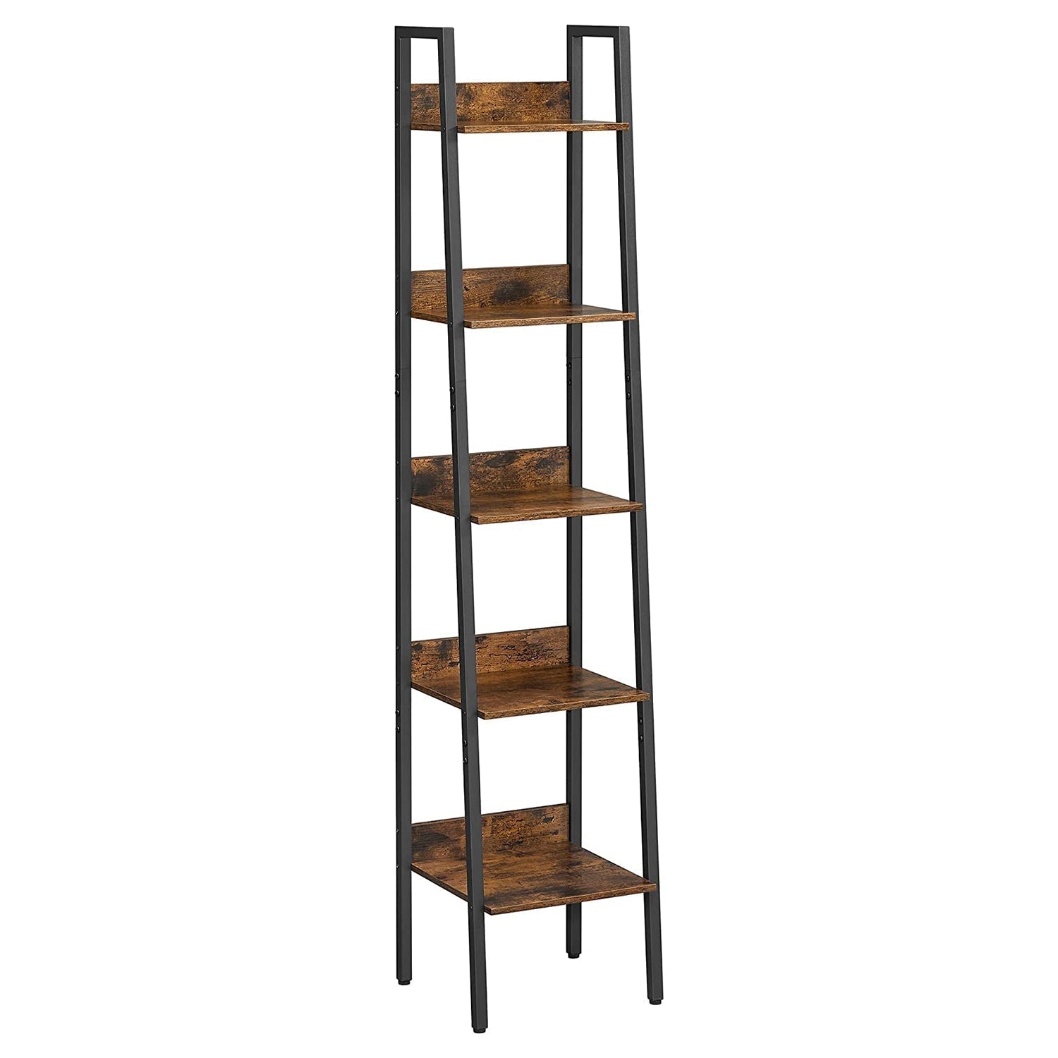 Polica za knjige na 5 razina, 33,8 x 170 x 30 cm, rustikalno smeđa i crna | VASAGLE-vitahome.hr