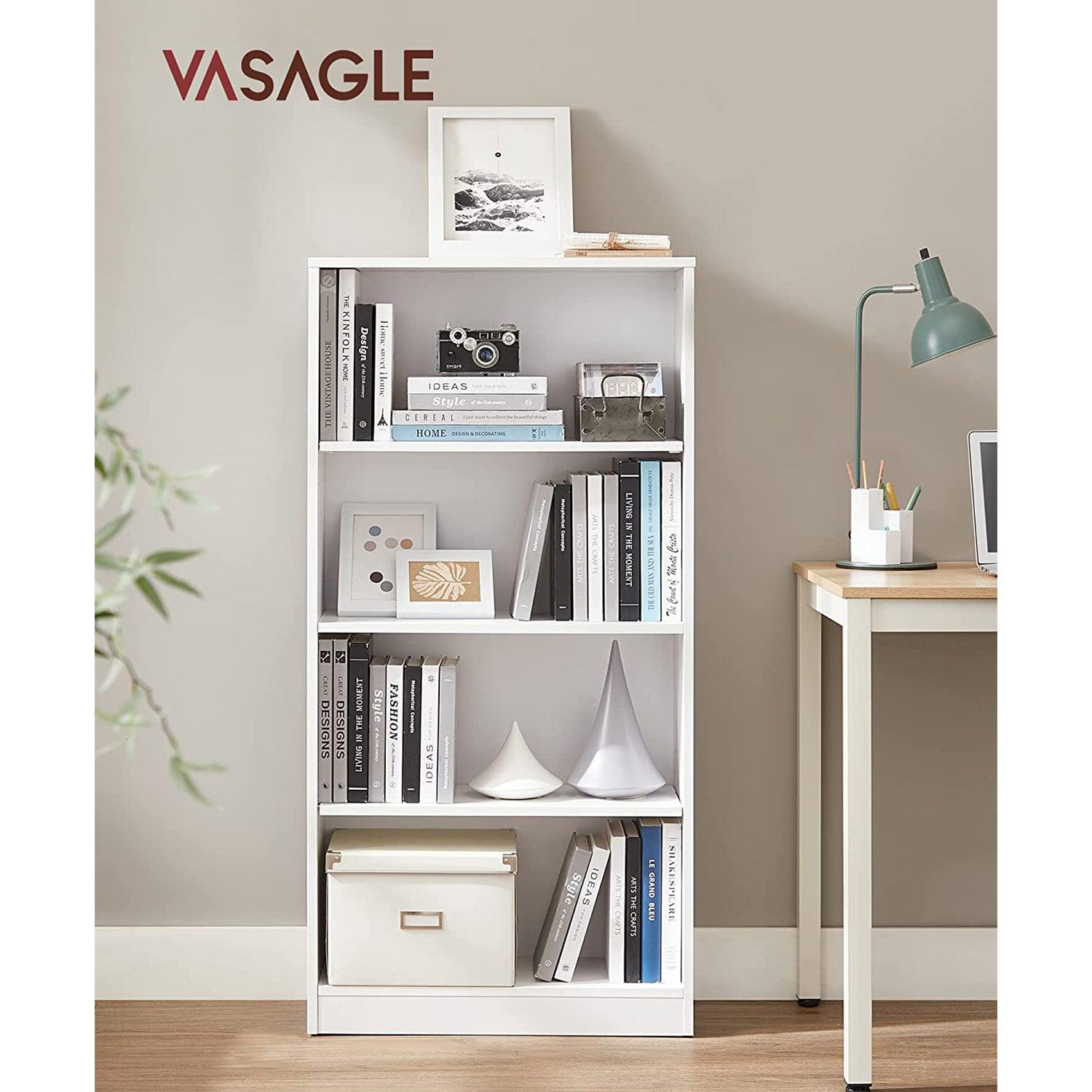 Polica za knjige, ormar za odlaganje s policama podesive visine, bijela | Vasagle-vitahome.hr