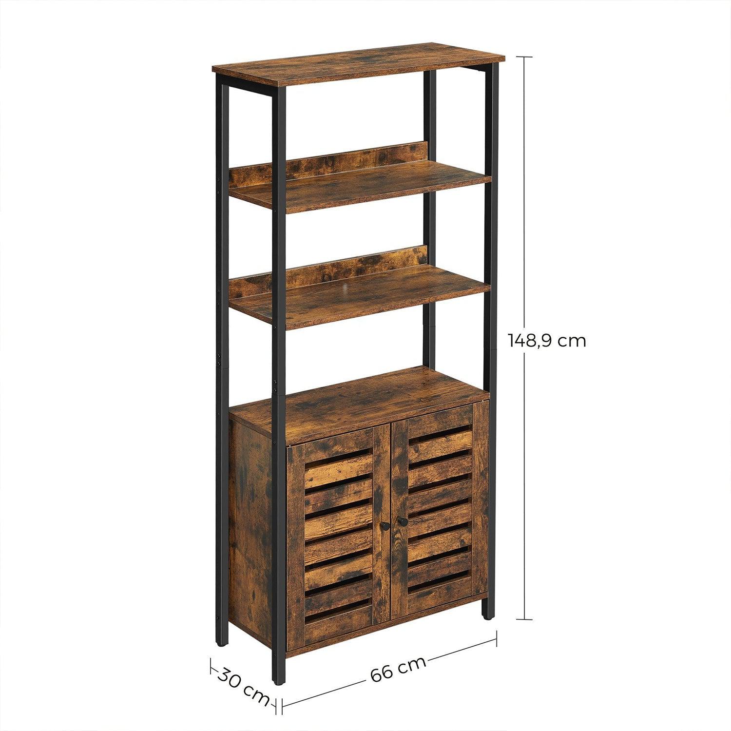 Polica za knjige, ormarić za odlaganje s letvičastim vratima 66 x 148,9 x 30 cm | Vasagle-vitahome.hr