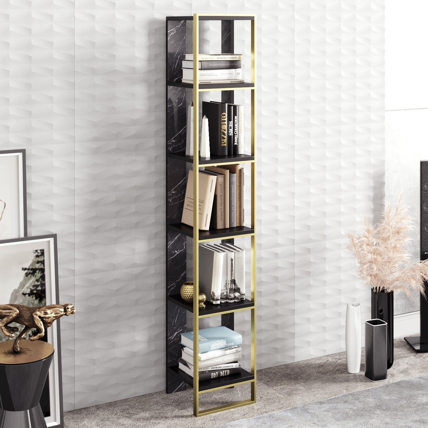 Polica za knjige Polka - Black | AG-vitahome.hr