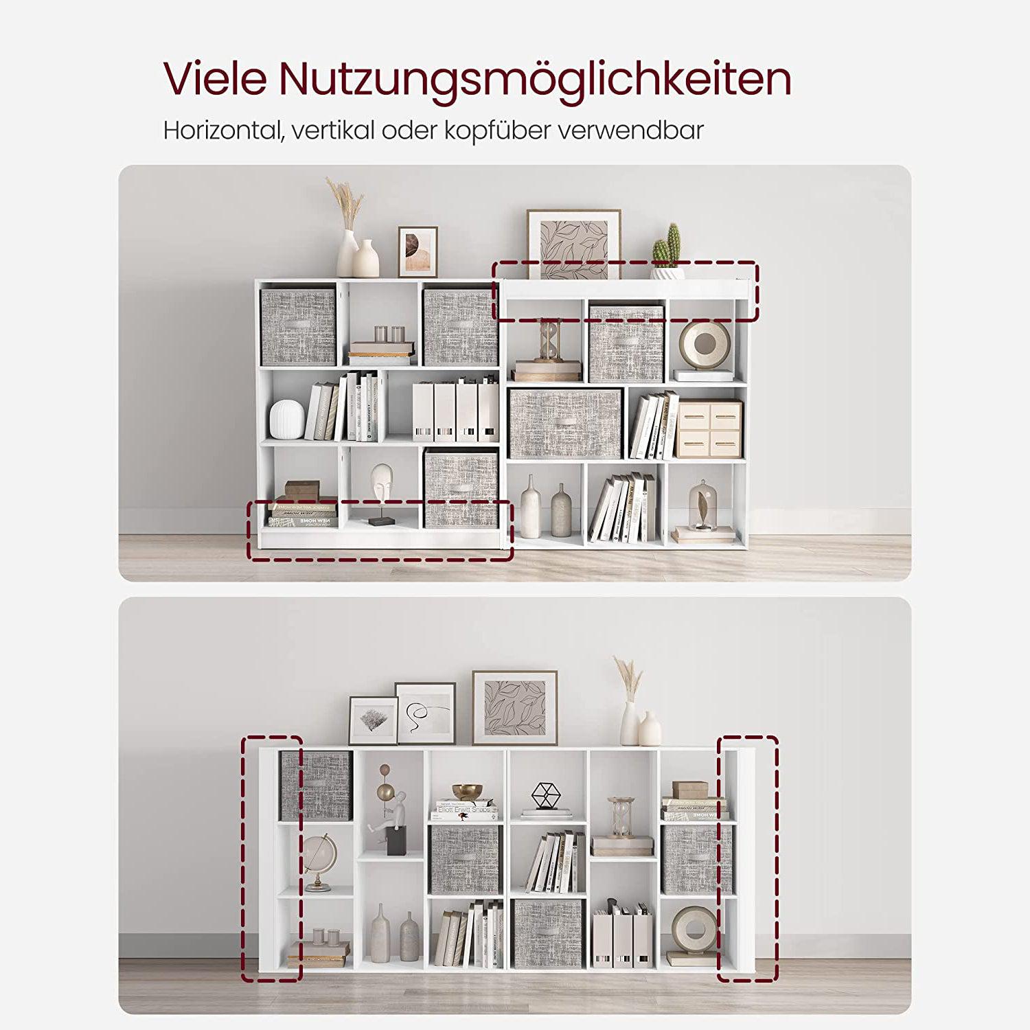 Polica za knjige, pregradna polica, 97,5 x 100 x 30 cm, bijela | Vasagle-vitahome.hr