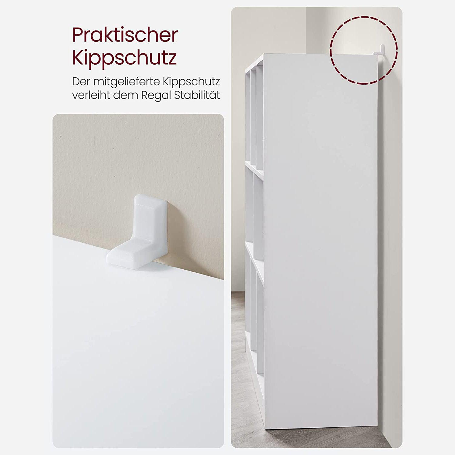 Polica za knjige, pregradna polica, 97,5 x 100 x 30 cm, bijela | Vasagle-vitahome.hr
