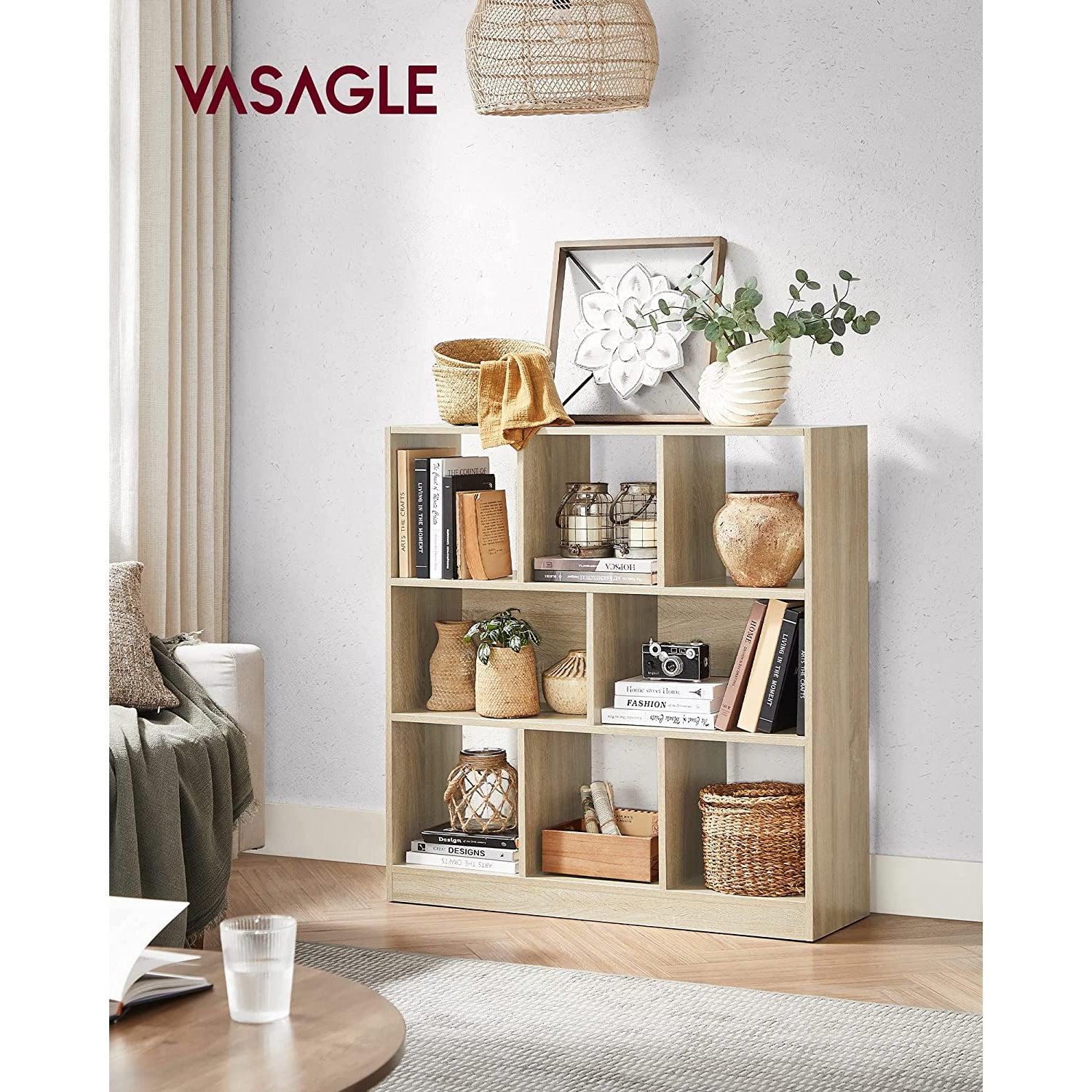 polica za knjige, pregradna polica, 97,5 x 100 x 30 cm boja hrasta | Vasagle-vitahome.hr