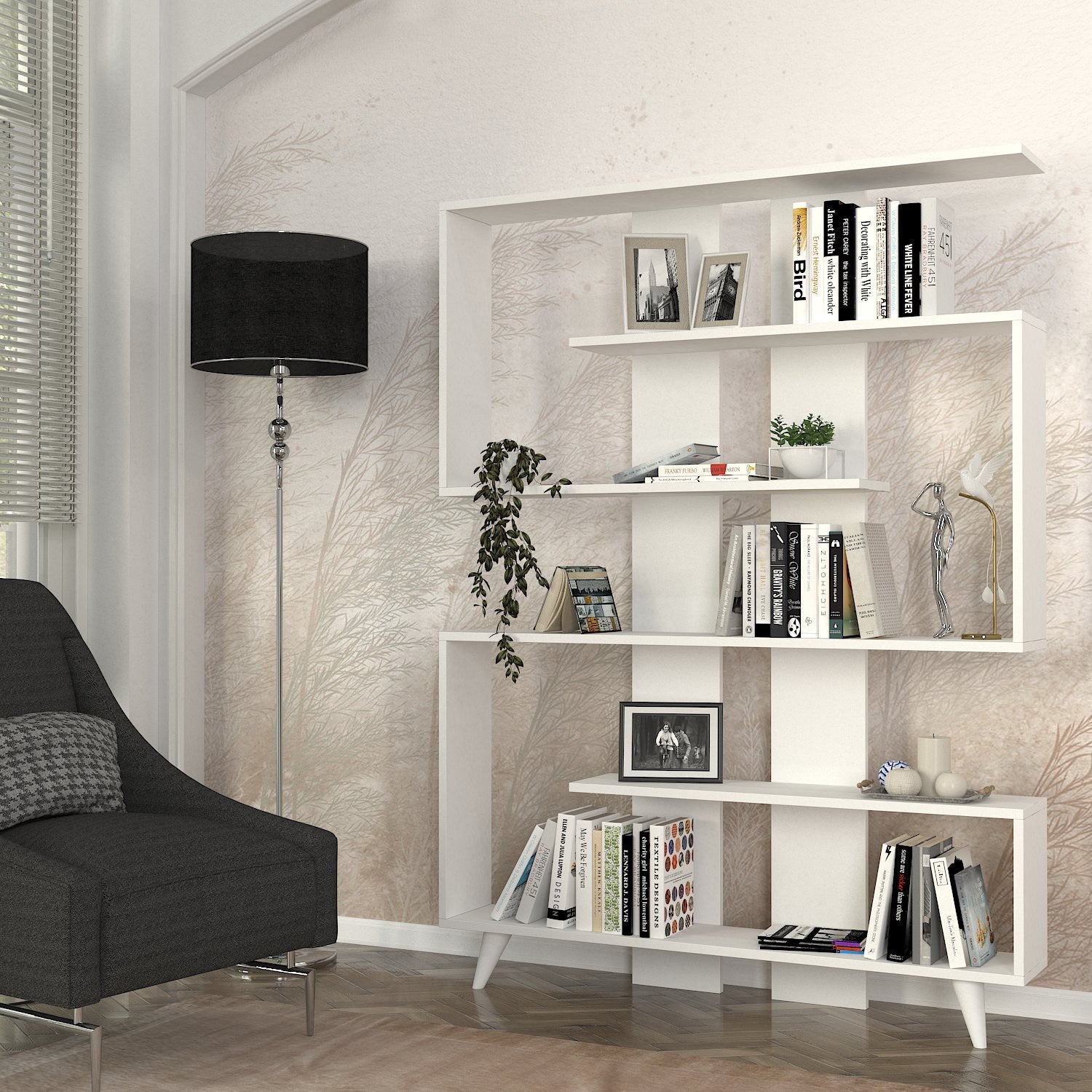 Polica za knjige Rain - White | AG-vitahome.hr