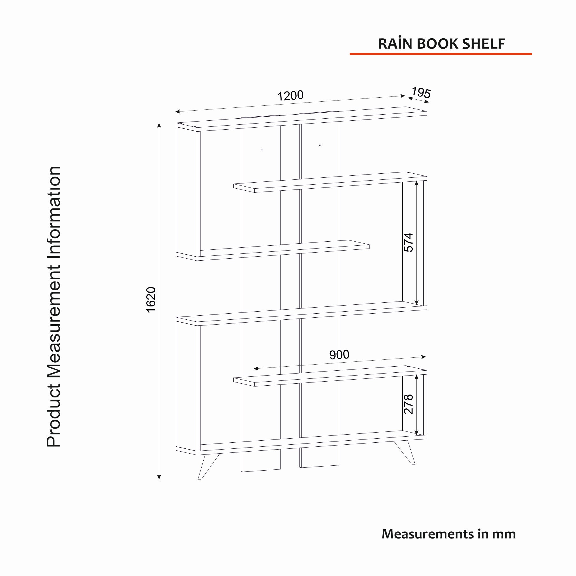 Polica za knjige Rain - White | AG-vitahome.hr