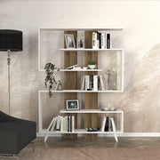 Polica za knjige Rain - White, Walnut | AG-vitahome.hr