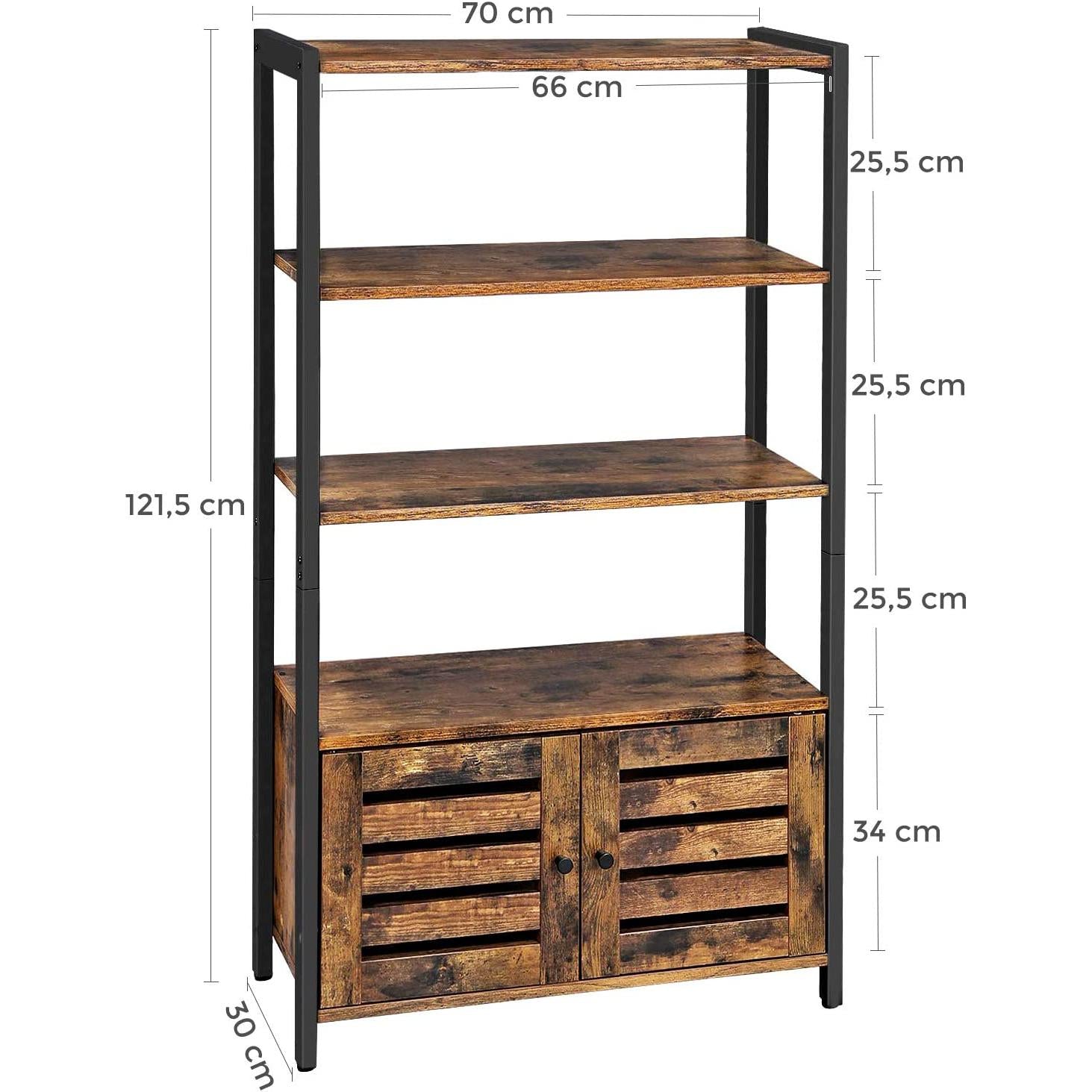 polica za knjige, rustikalno smeđi ormarić za odlaganje 70 x 30 x 121,5 cm | Vasagle-vitahome.hr