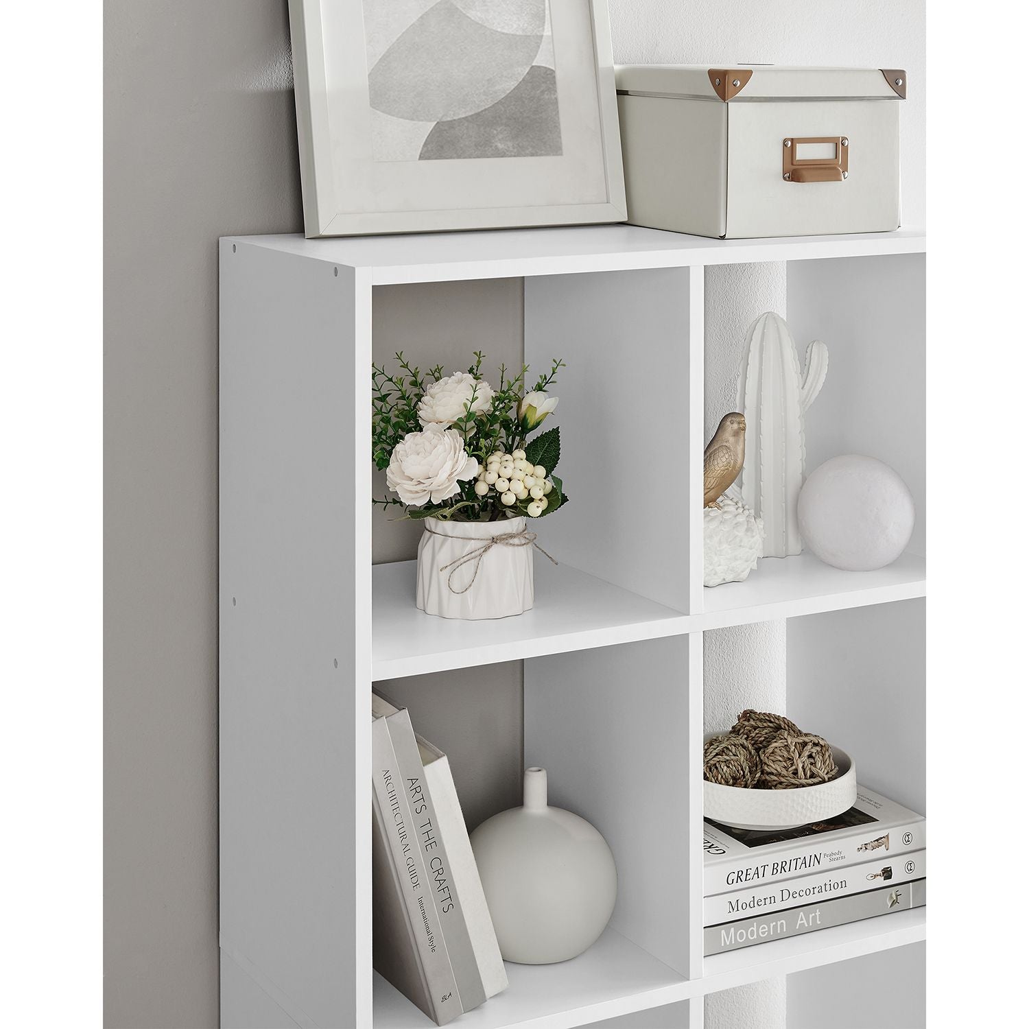 Polica za knjige s 10 pretinaca, 65,5 x 30 x 161,5 cm, bijela
