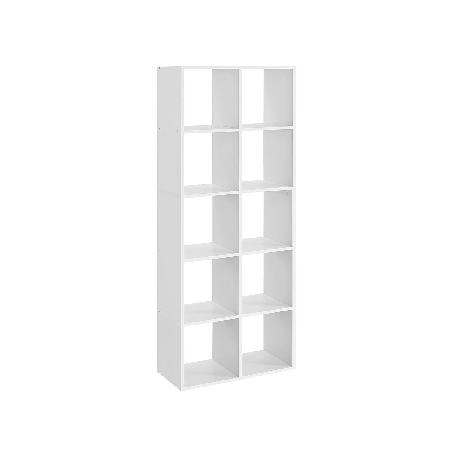 Polica za knjige s 10 pretinaca, 65,5 x 30 x 161,5 cm, bijela