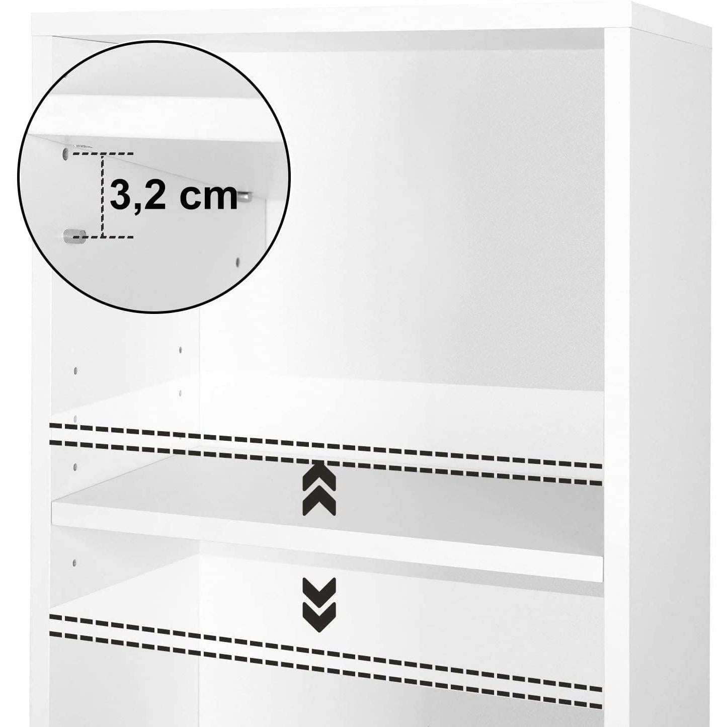 Polica za knjige s 4 pretinca, Polica za spise 40 x 121,5 x 24 cm Bijela | Vasagle-vitahome.hr