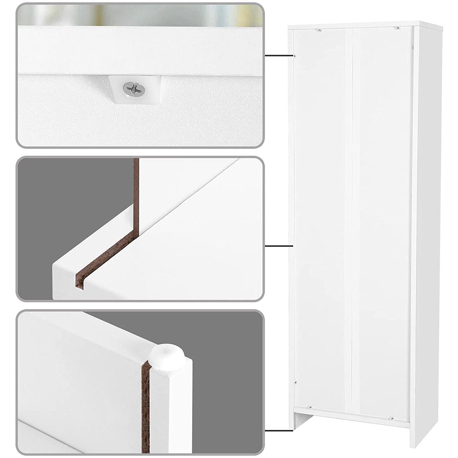 Polica za knjige s 4 pretinca, Polica za spise 40 x 121,5 x 24 cm Bijela | Vasagle-vitahome.hr