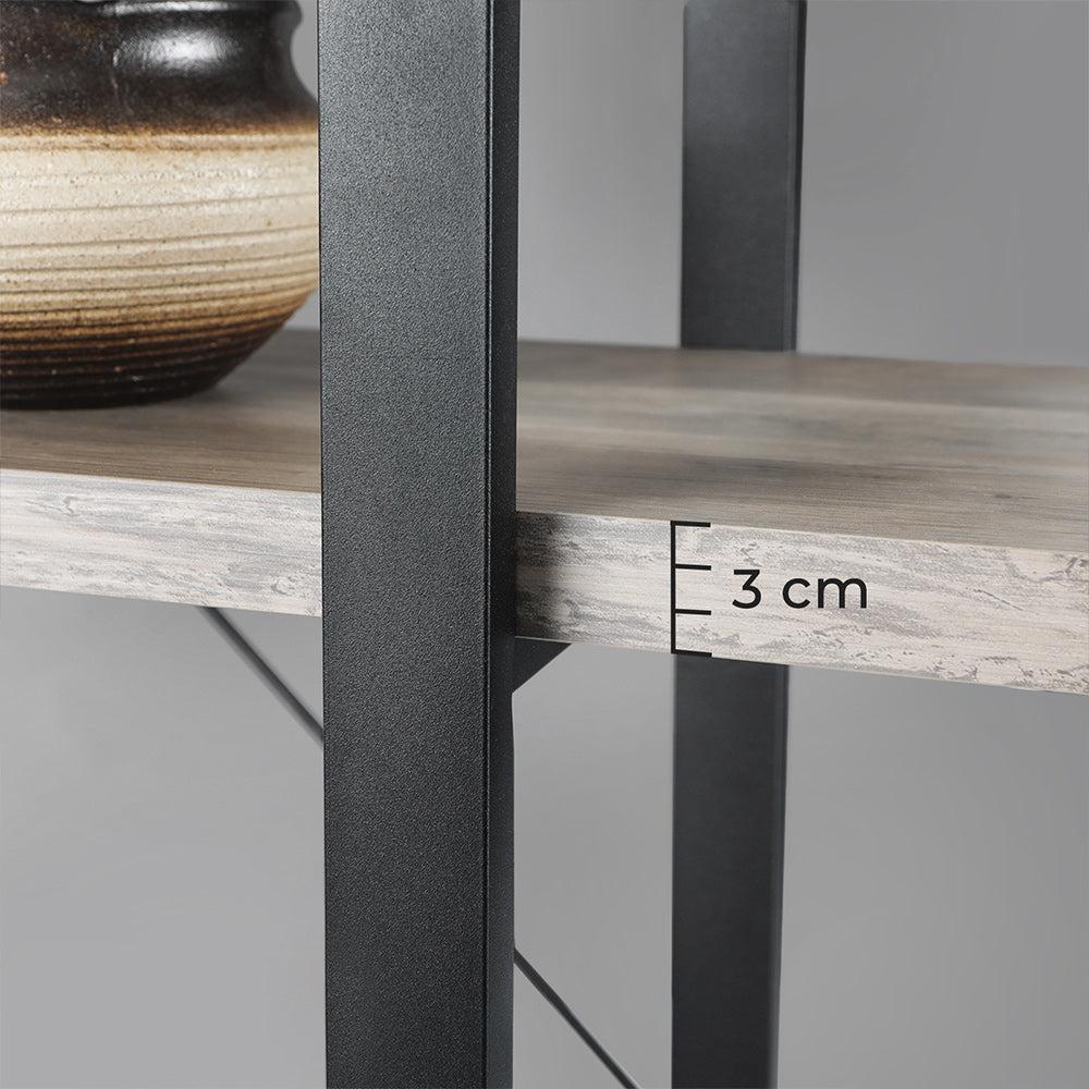 polica za knjige s 5 etaža 105 x 33,5 x 177,5 cm u sivoj i crnoj boji
