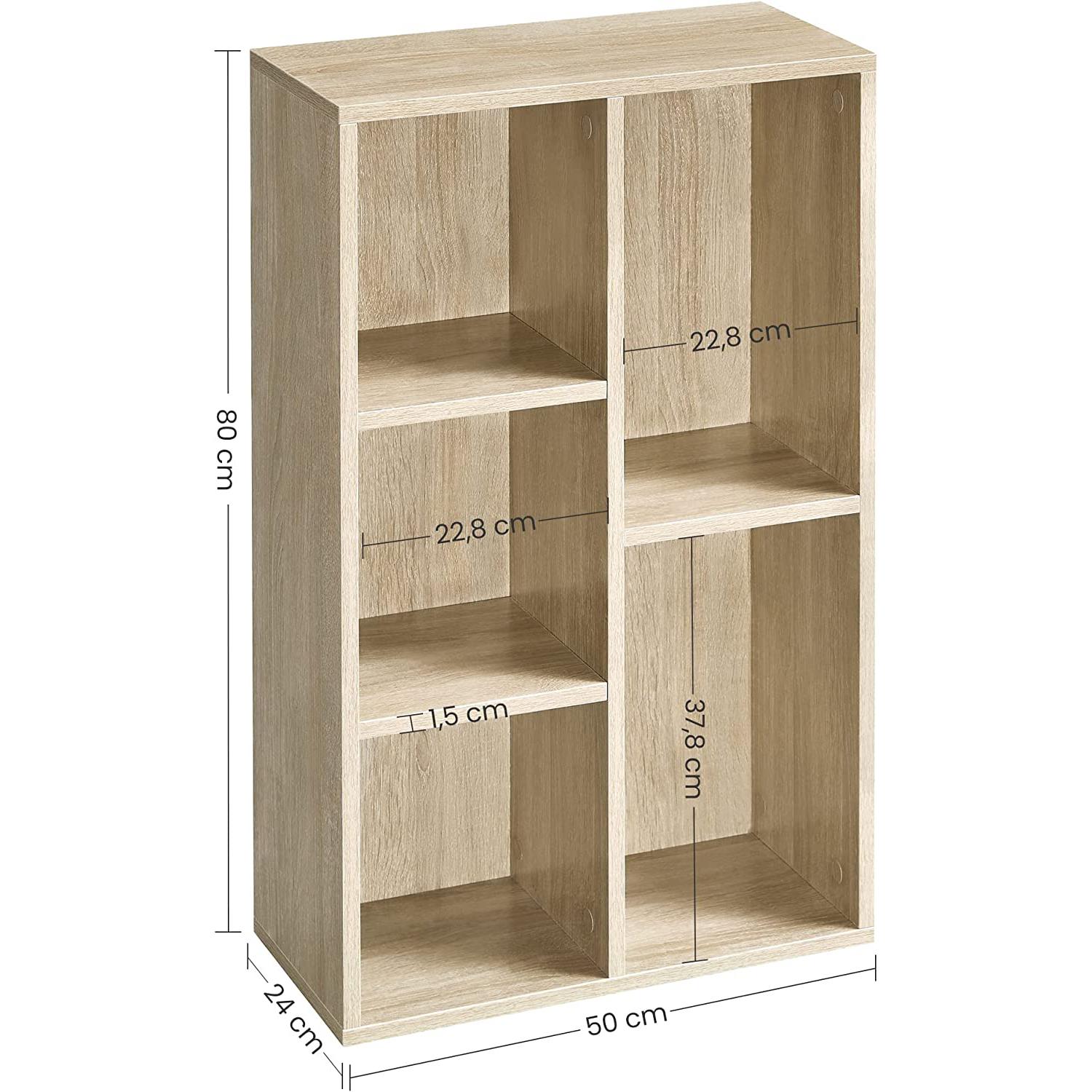polica za knjige s 5 odjeljaka 50 x 80 x 24 cm | VASAGLE-vitahome.hr