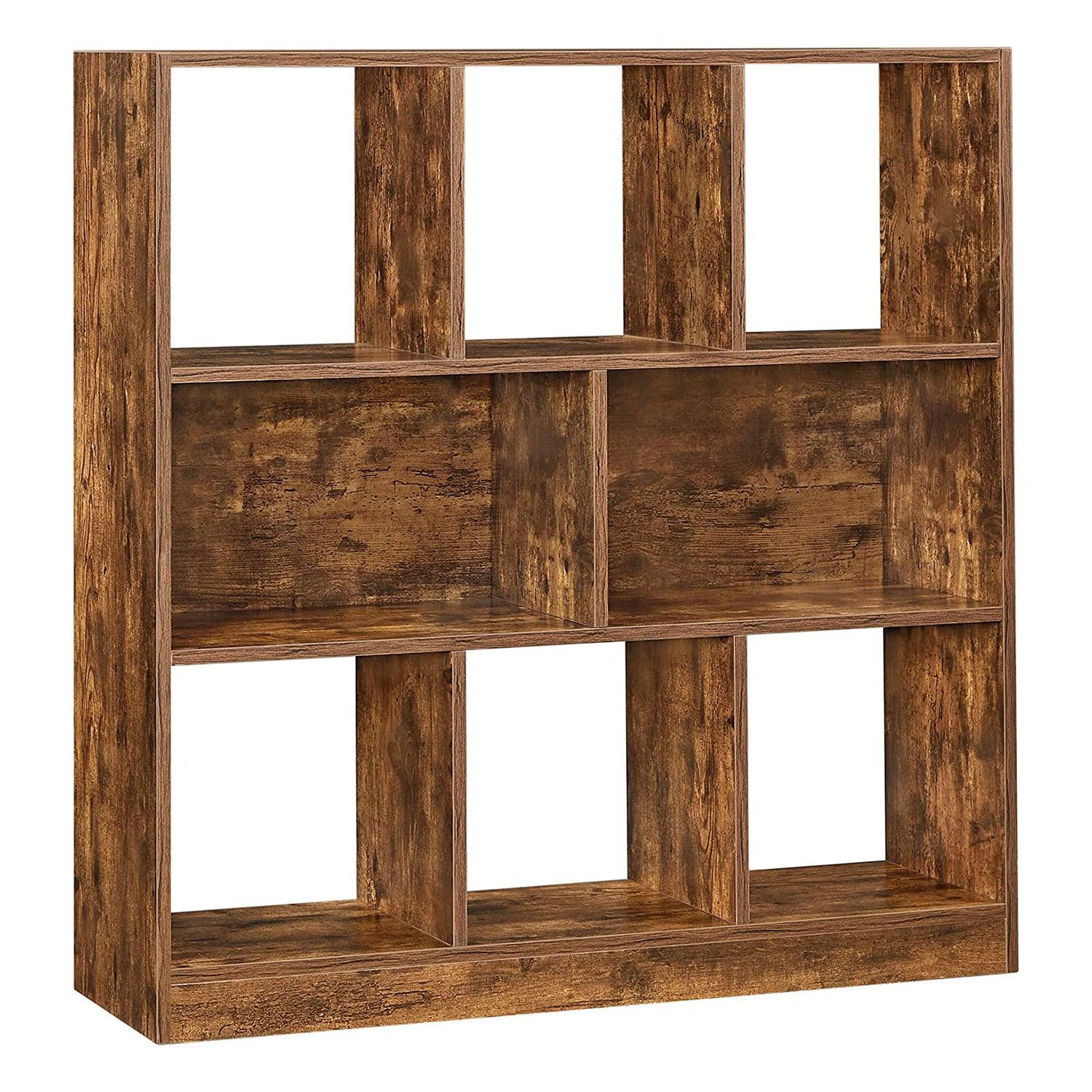 Polica za knjige s otvorenim kockama 86 x 28 x 94,5 cm rustikalno smeđa | Vasagle-vitahome.hr