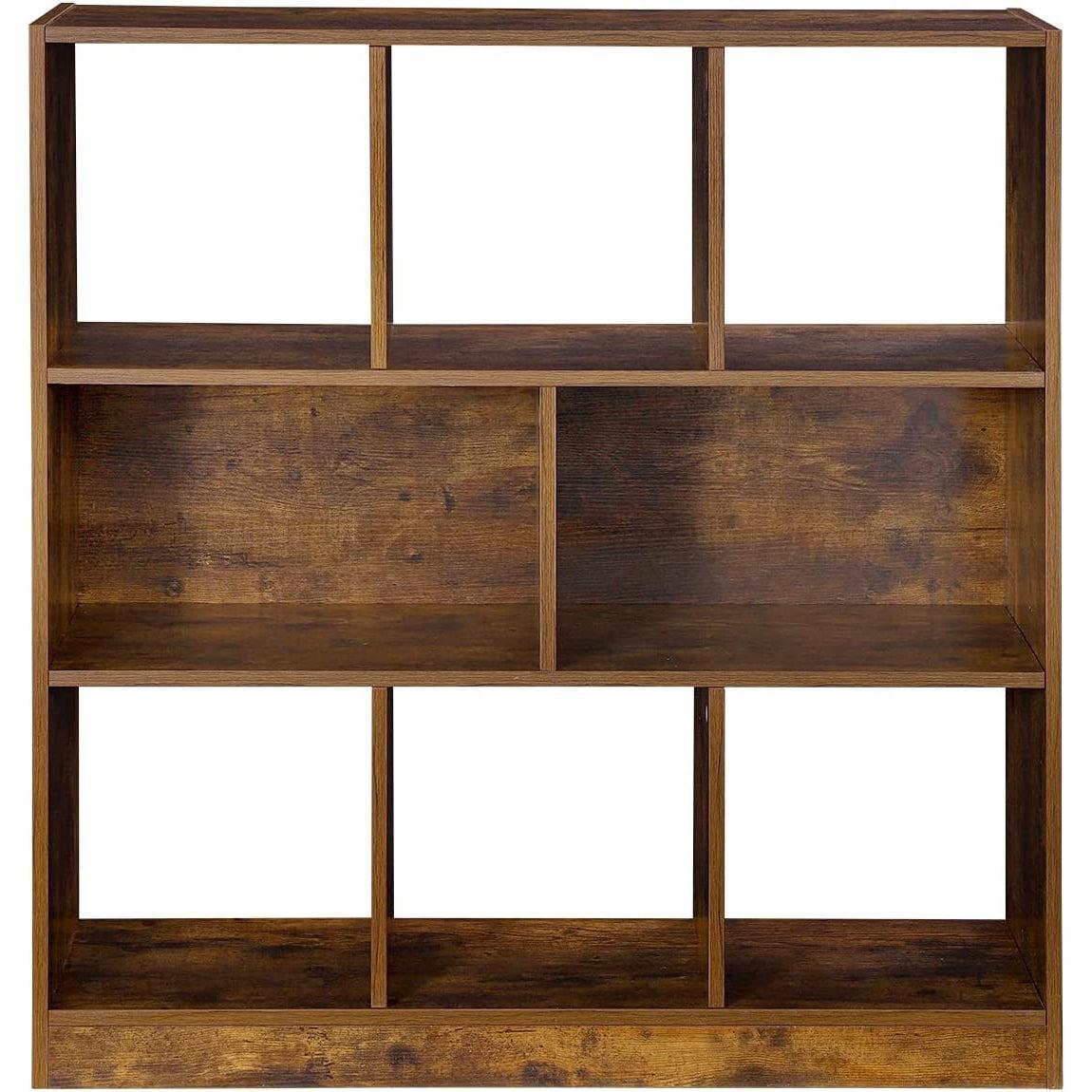 Polica za knjige s otvorenim kockama 86 x 28 x 94,5 cm rustikalno smeđa | Vasagle-vitahome.hr