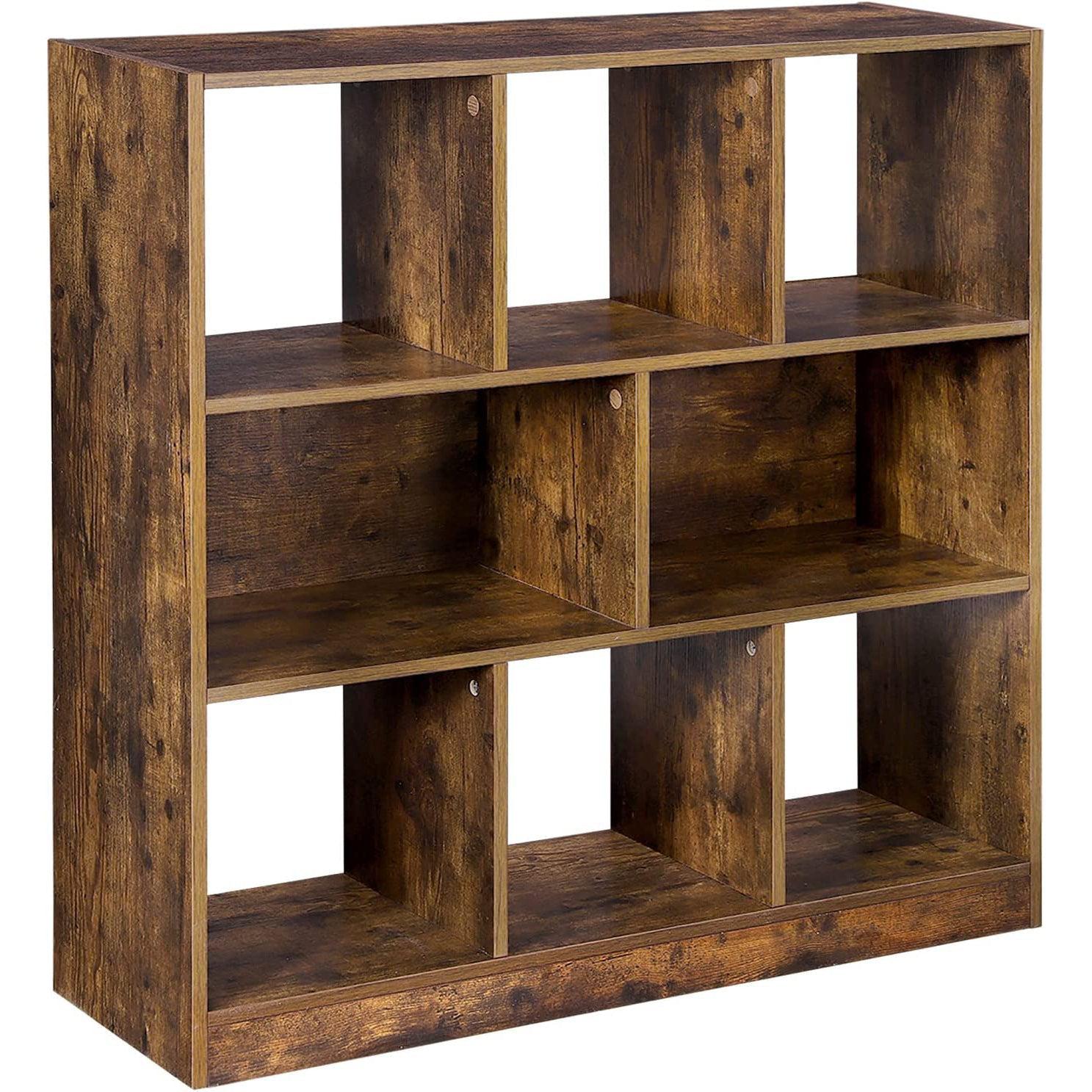 Polica za knjige s otvorenim kockama 86 x 28 x 94,5 cm rustikalno smeđa | Vasagle-vitahome.hr