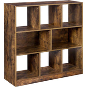 Polica za knjige s otvorenim kockama 86 x 28 x 94,5 cm rustikalno smeđa | Vasagle-vitahome.hr