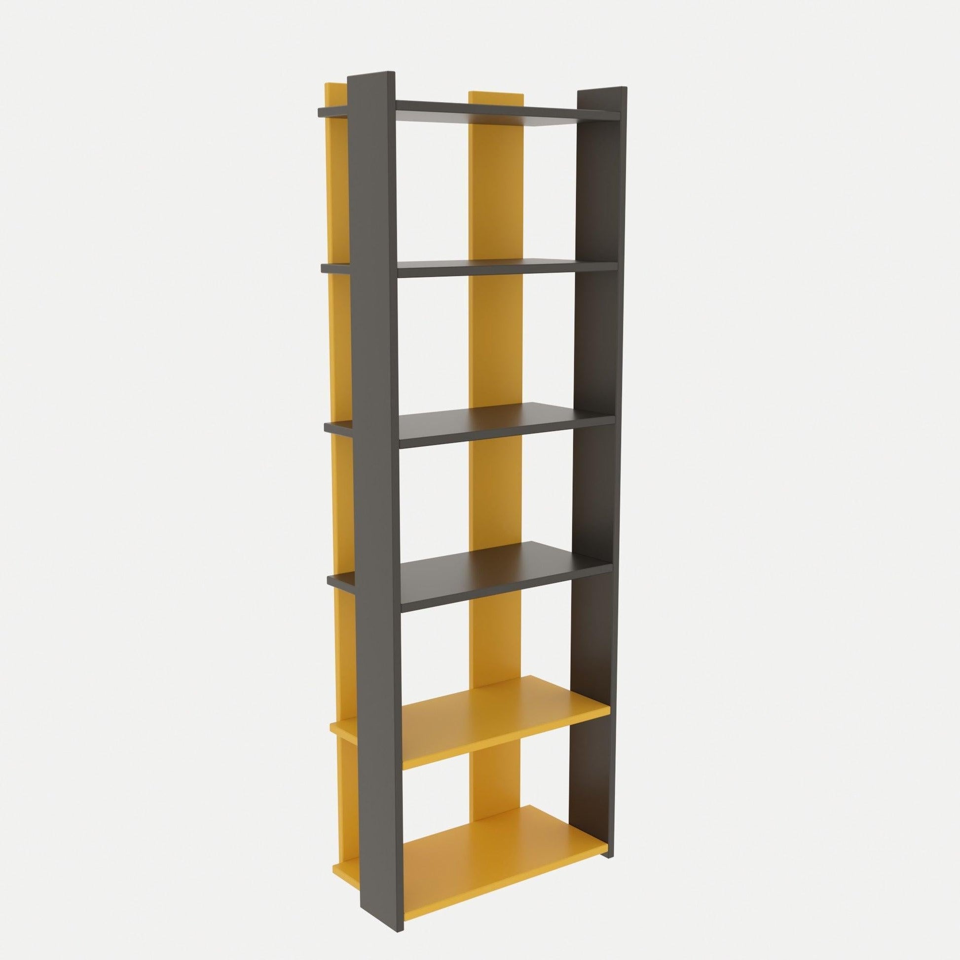 Polica za knjige Sakran - Anthracite, Yellow | AG-vitahome.hr