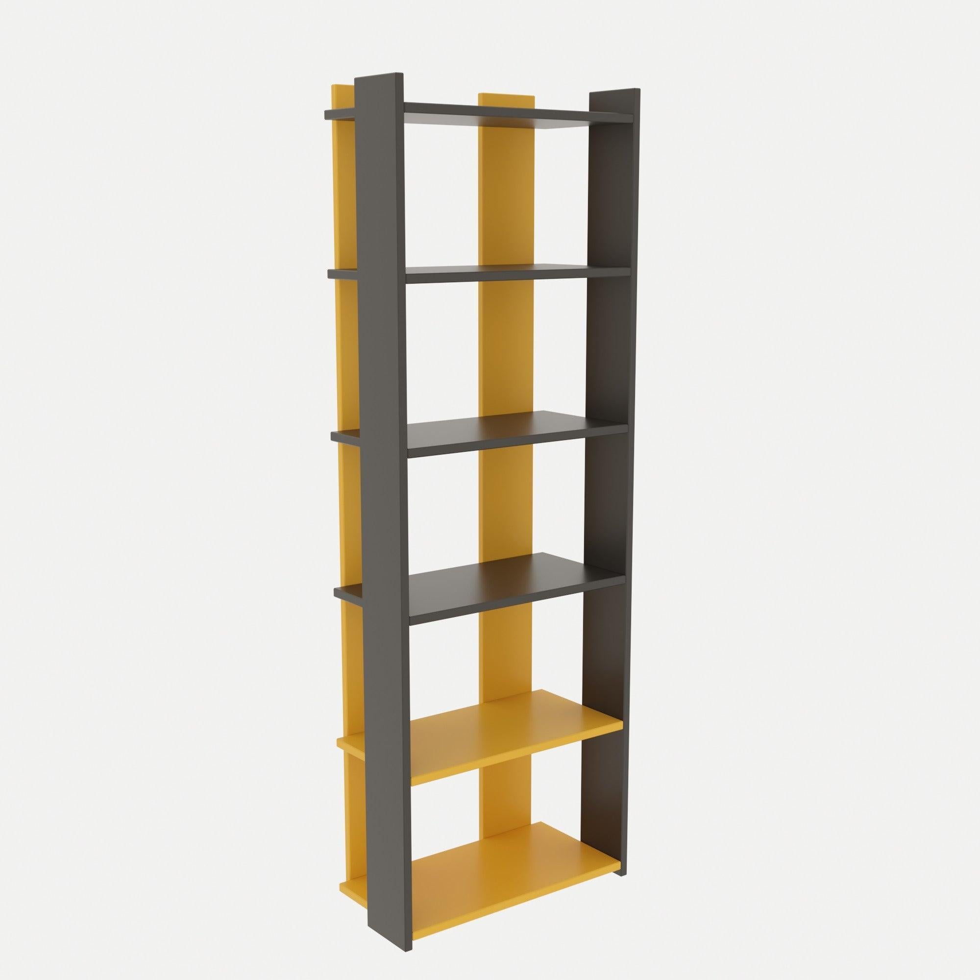 Polica za knjige Sakran - Anthracite, Yellow | AG-vitahome.hr