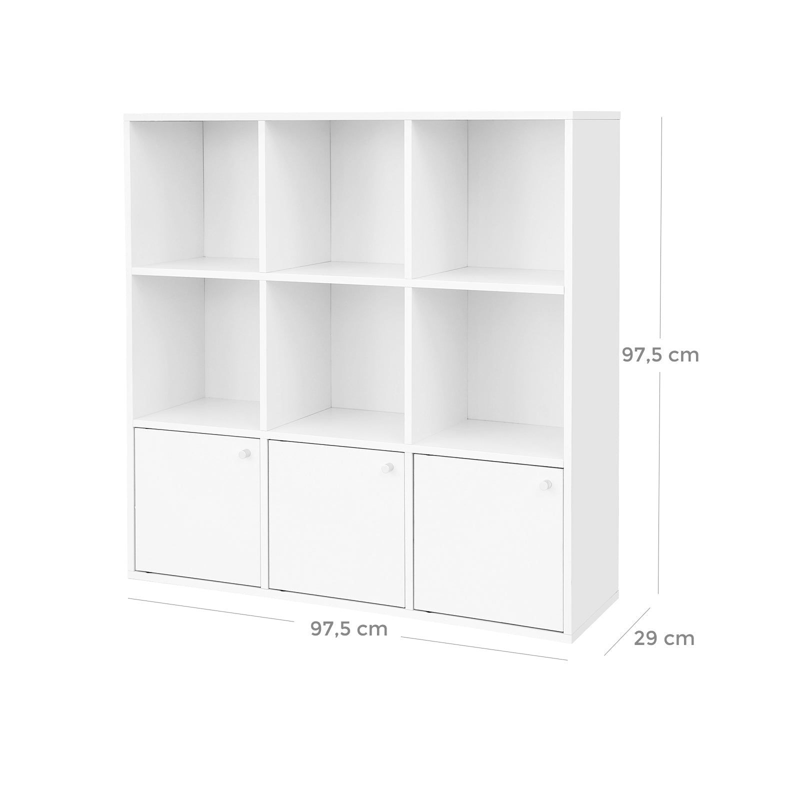 Polica za knjige, samostojeća polica, 97,5 x 97,5 x 30 cm, bijela | Vasagle-vitahome.hr
