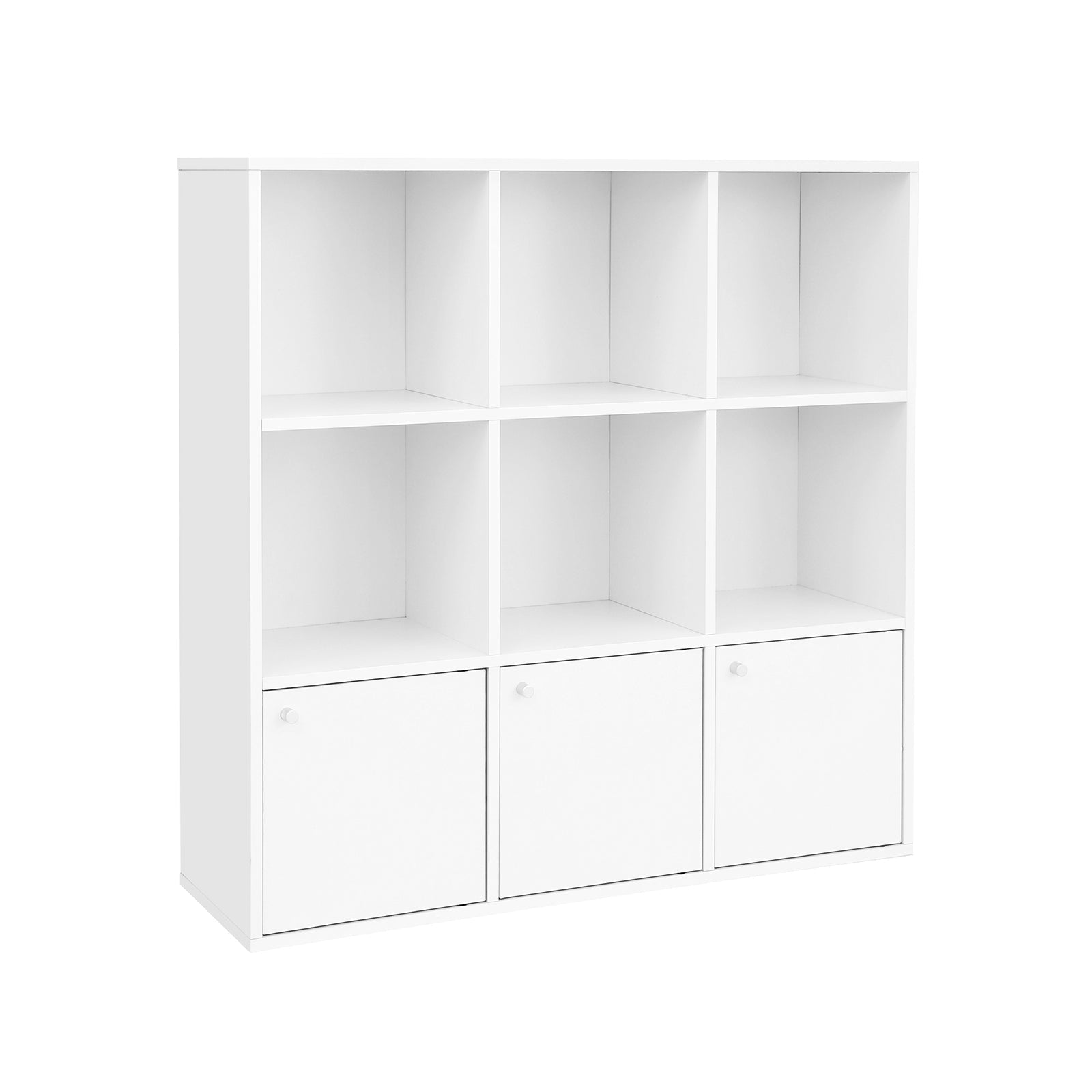 Polica za knjige, samostojeća polica, 97,5 x 97,5 x 30 cm, bijela | Vasagle-vitahome.hr