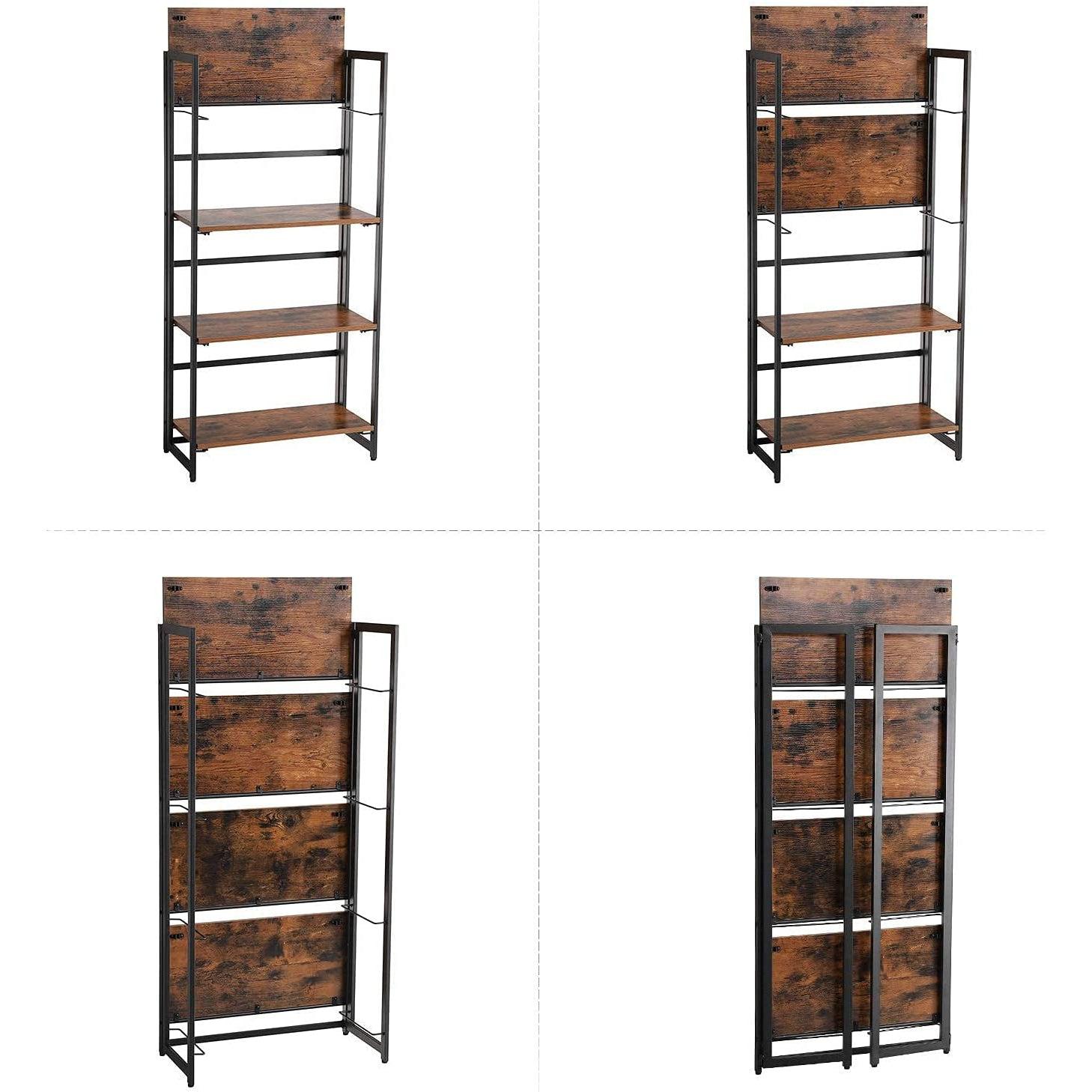 Polica za knjige, sklopiva polica za odlaganje 60,2 x 30 x 125,5 cm, smeđa | Vasagle-vitahome.hr