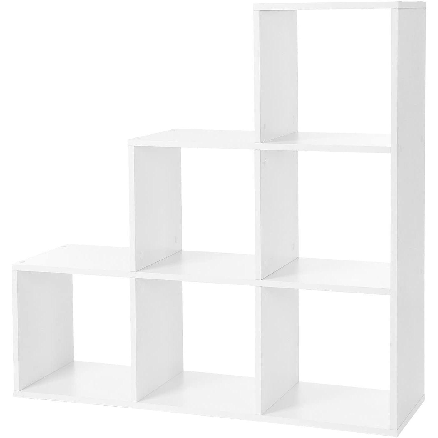 Polica za knjige, stepenasta polica sa 6 odjeljaka, 97,5 x 97,5 x 29 cm | Vasagle-vitahome.hr