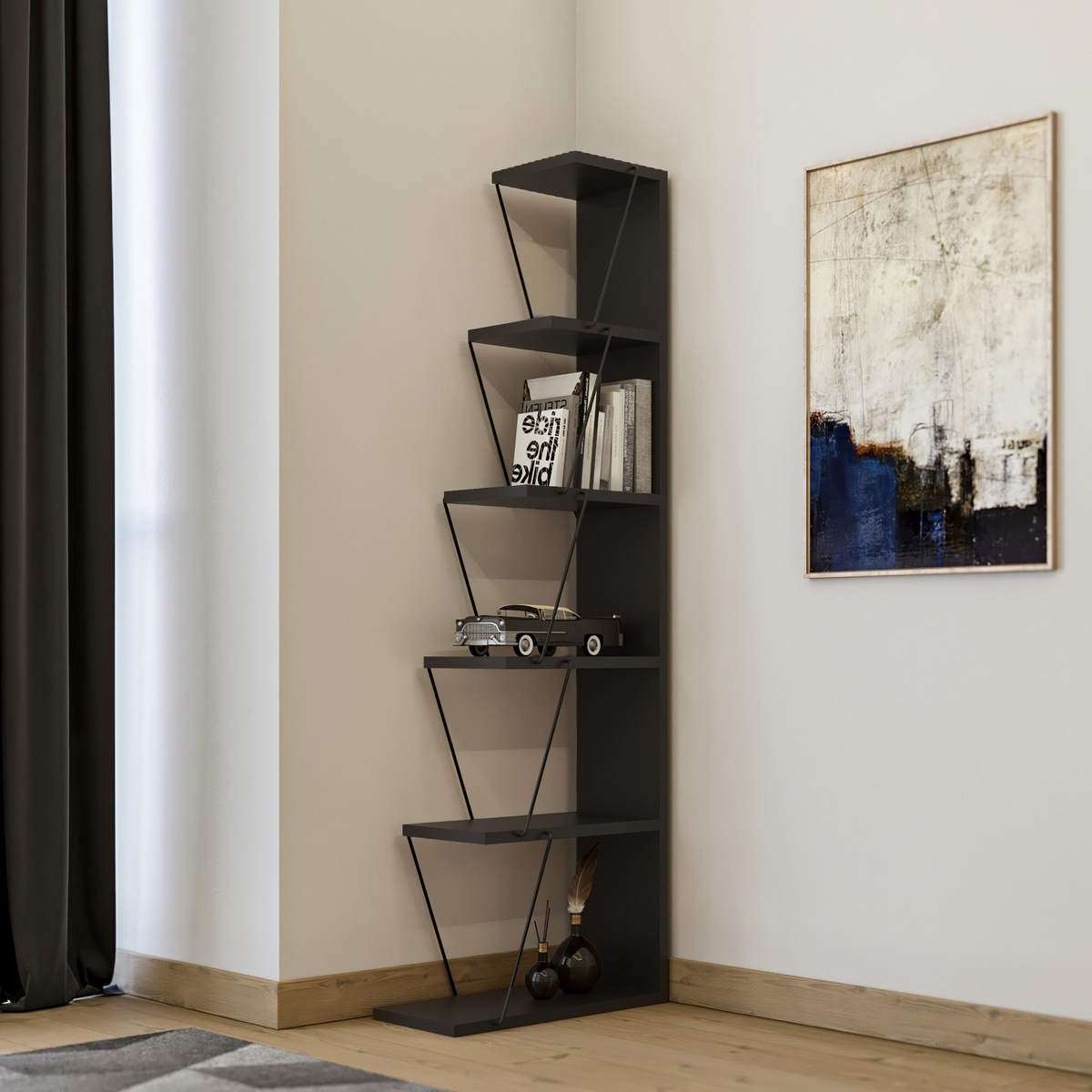 Polica za knjige Tlos - Anthracite | AG-vitahome.hr