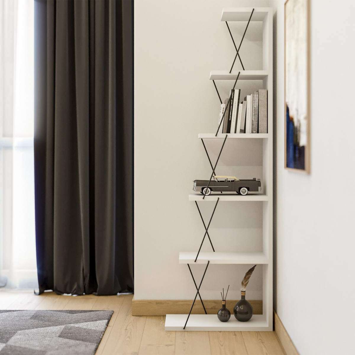 Polica za knjige Tlos - White | AG-vitahome.hr