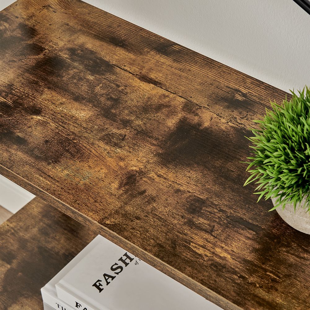 Polica za knjige u industrijskom stilu, 63 x 34 x 137 cm, crno-smeđa | VASAGLE-vitahome.hr