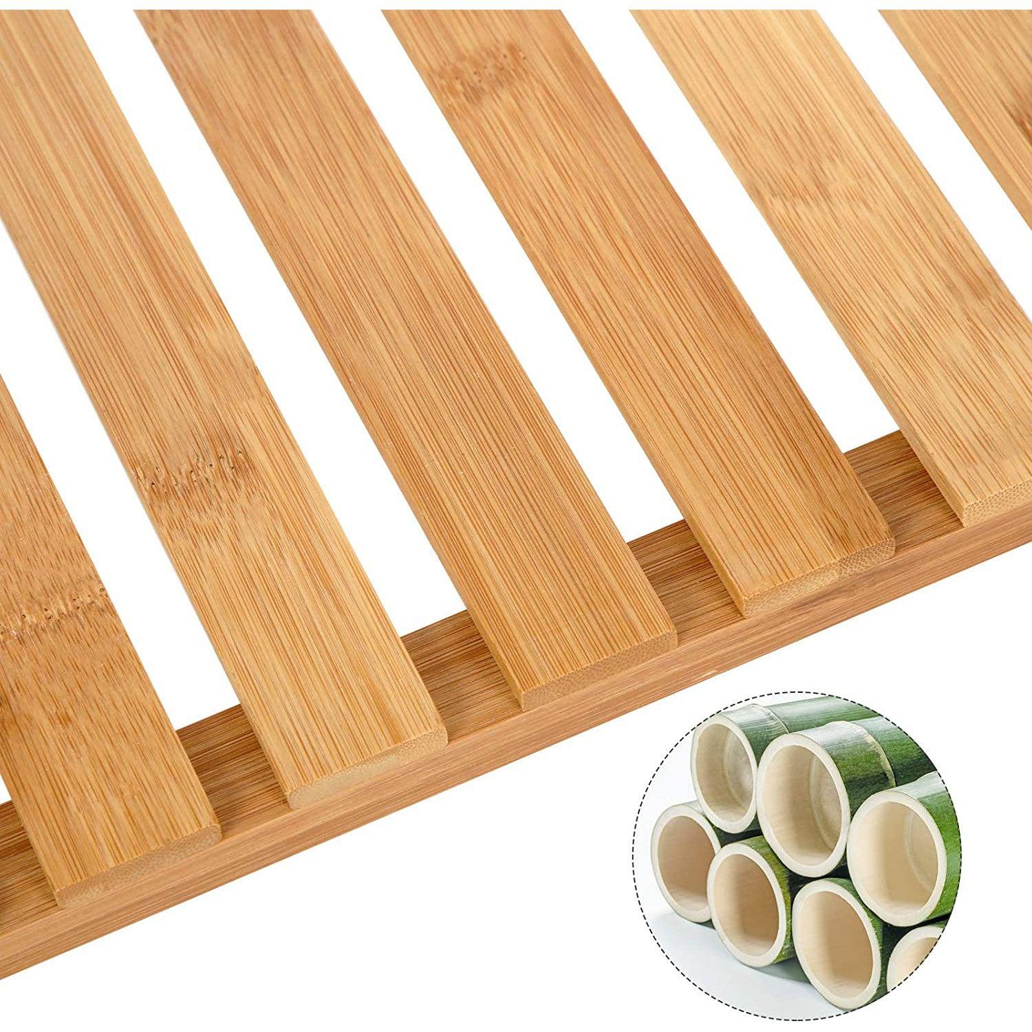 Polica za kupaonicu od prirodnog bambusa, 60 x 26 x 66 cm | SONGMICS-vitahome.hr