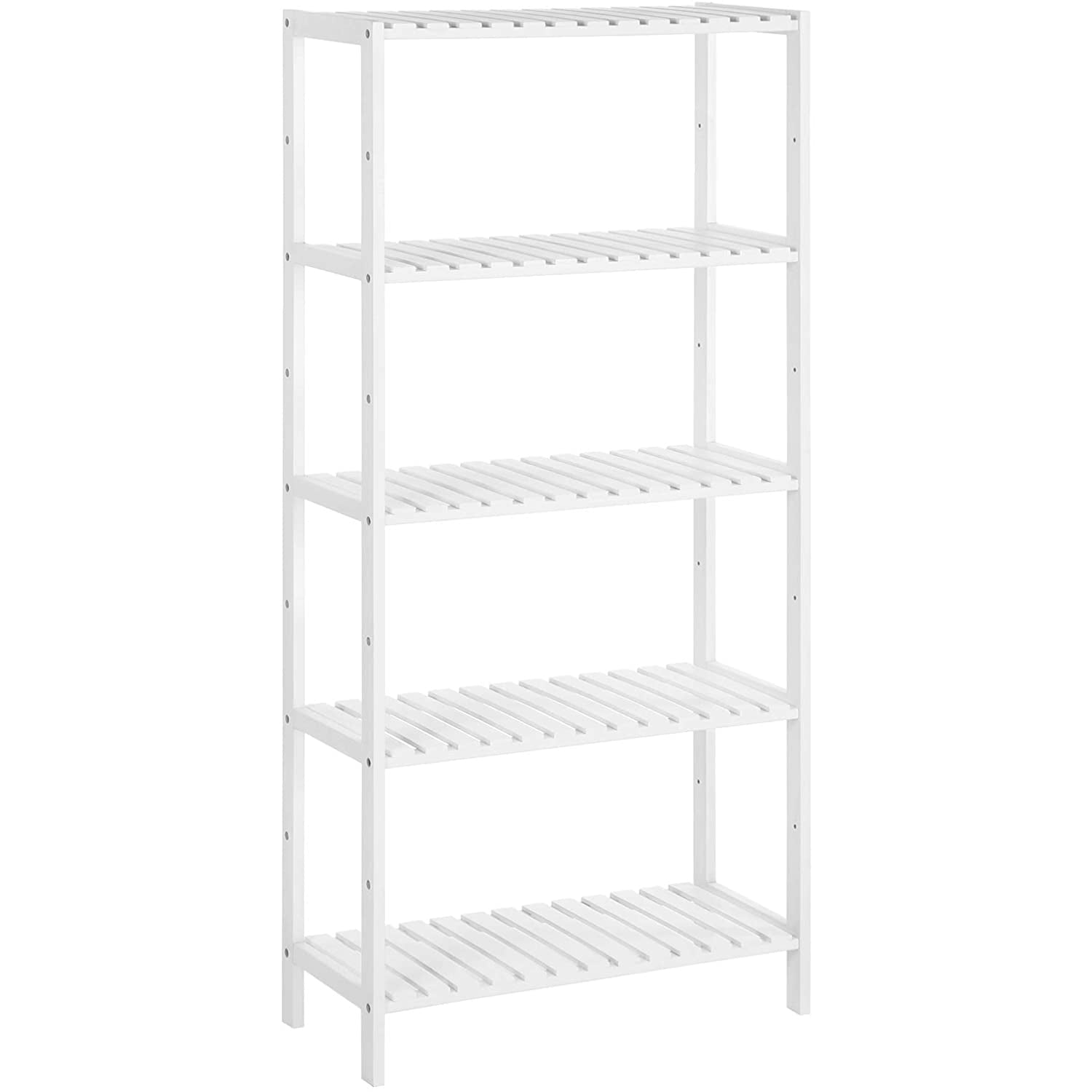 Polica za odlaganje, 5 razina s 9 podesivih visina 60 x 130 x 26 cm, bijela | SONGMICS-vitahome.hr
