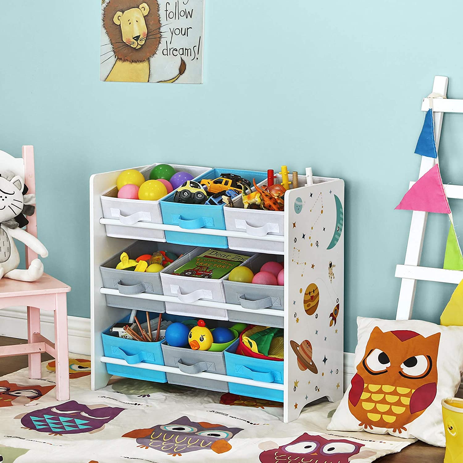 polica za odlaganje igračaka za djecu 62,5 x 29,5 x 60 cm | SONGMICS-vitahome.hr