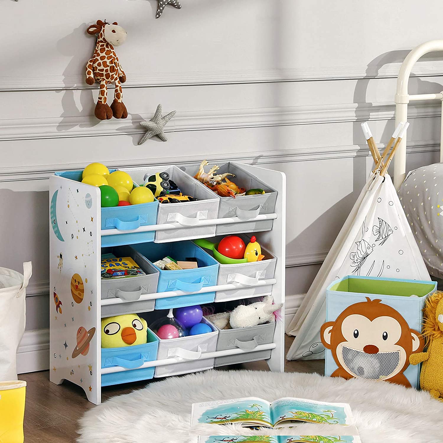 polica za odlaganje igračaka za djecu 62,5 x 29,5 x 60 cm | SONGMICS-vitahome.hr
