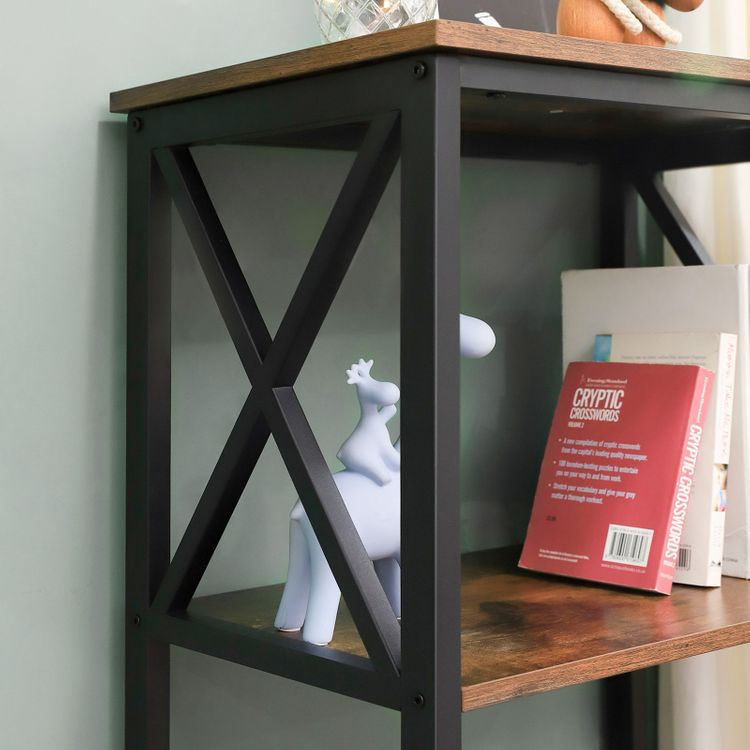 Polica za odlaganje, stojeća polica na 4 razine 56 x 34 x 131 cm rustikalno smeđa | Vasagle-vitahome.hr