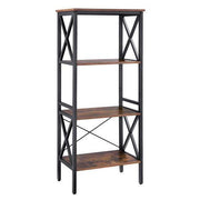 Polica za odlaganje, stojeća polica na 4 razine 56 x 34 x 131 cm rustikalno smeđa | Vasagle-vitahome.hr
