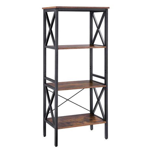 Polica za odlaganje, stojeća polica na 4 razine 56 x 34 x 131 cm rustikalno smeđa | Vasagle-vitahome.hr