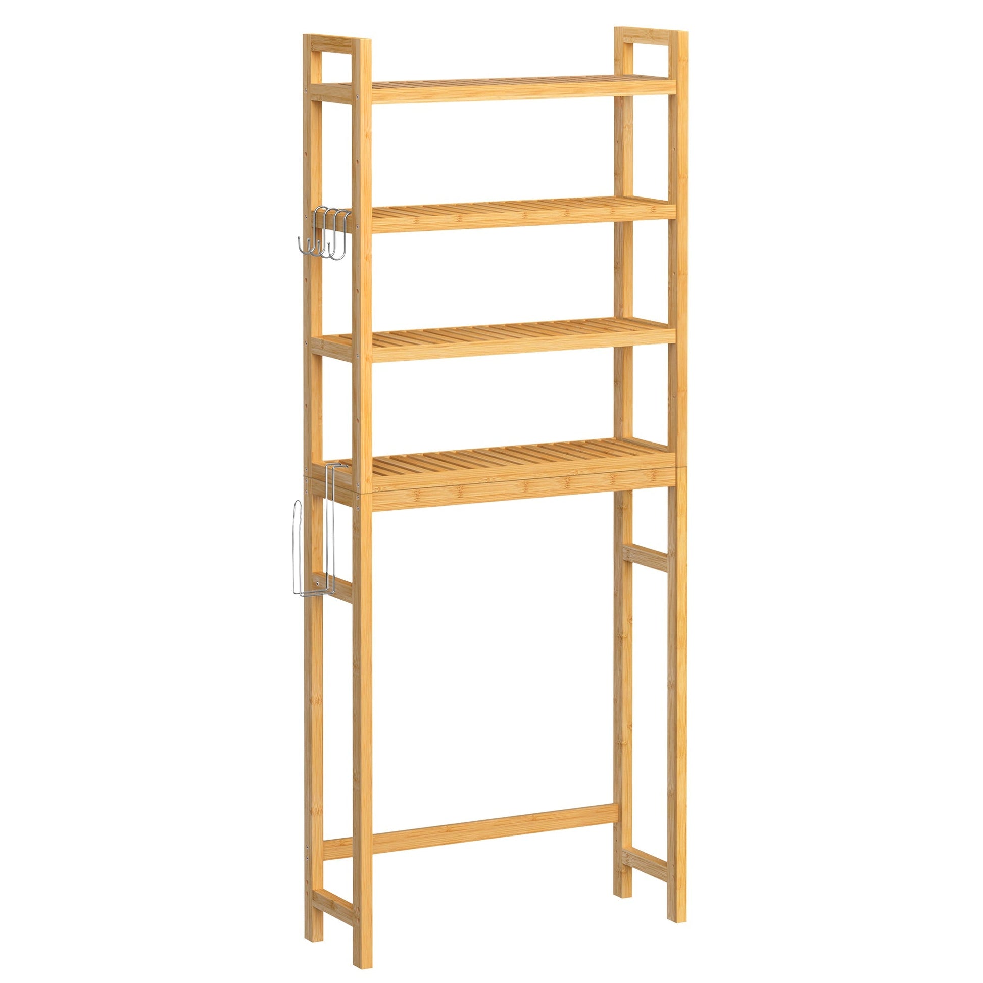 Polica za pohranu iznad WC-a na 4 razine, 26 x 63 x 185 cm, boja bambusa | SONGMICS-vitahome.hr