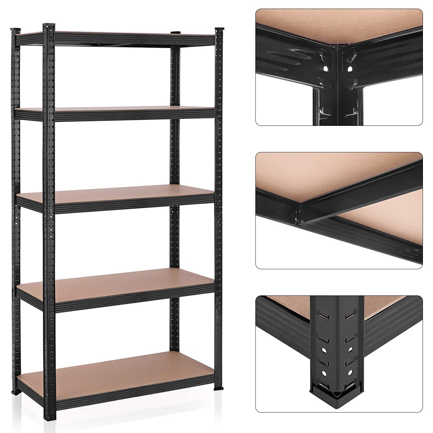 Polica za teške predmete, nosivosti do 600kg, 50 x 100 x 200 cm, crna | SONGMICS-vitahome.hr