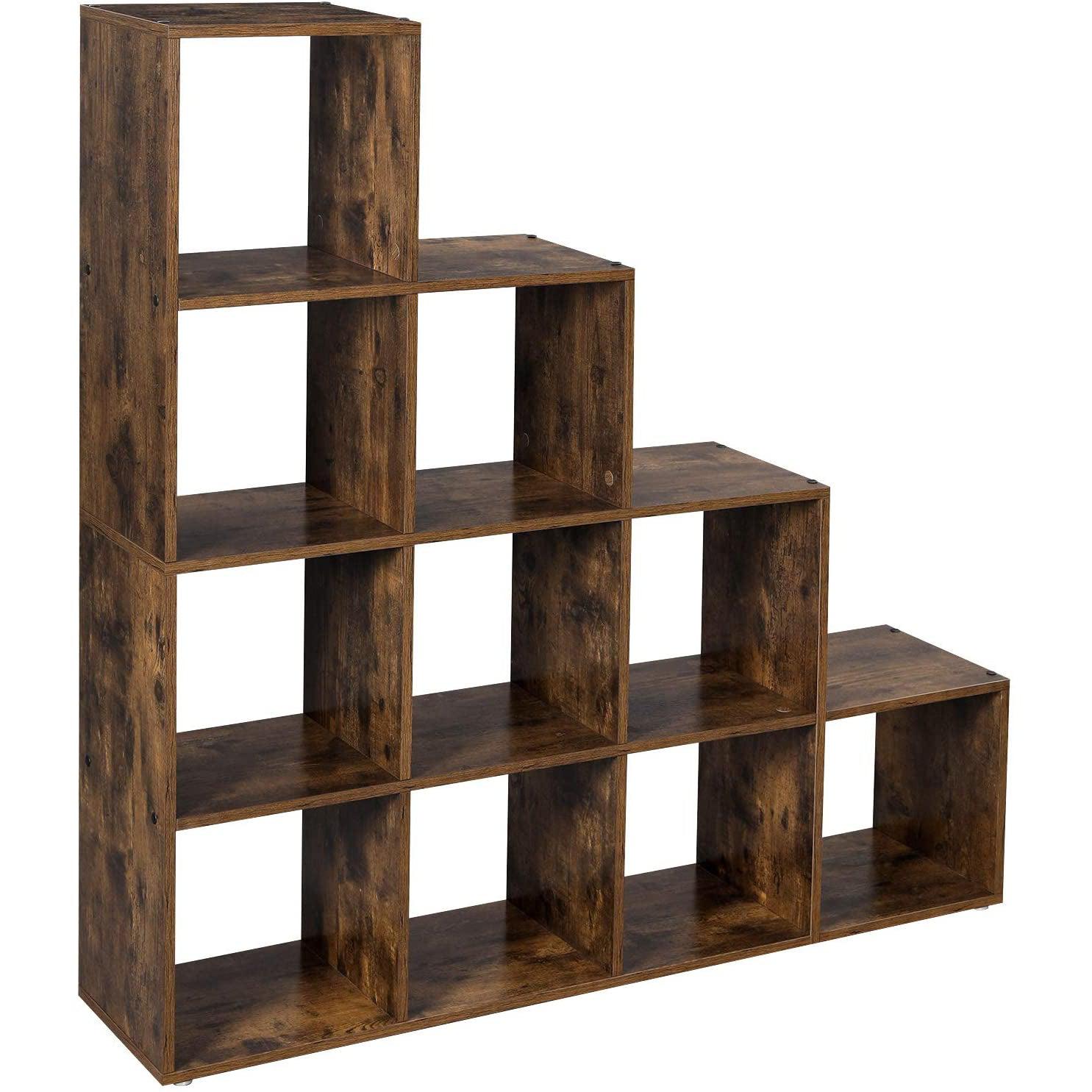 Police za knjige, 10 kocki za pohranu, 129,5 x 29 x 129,5 cm | Vasagle-vitahome.hr