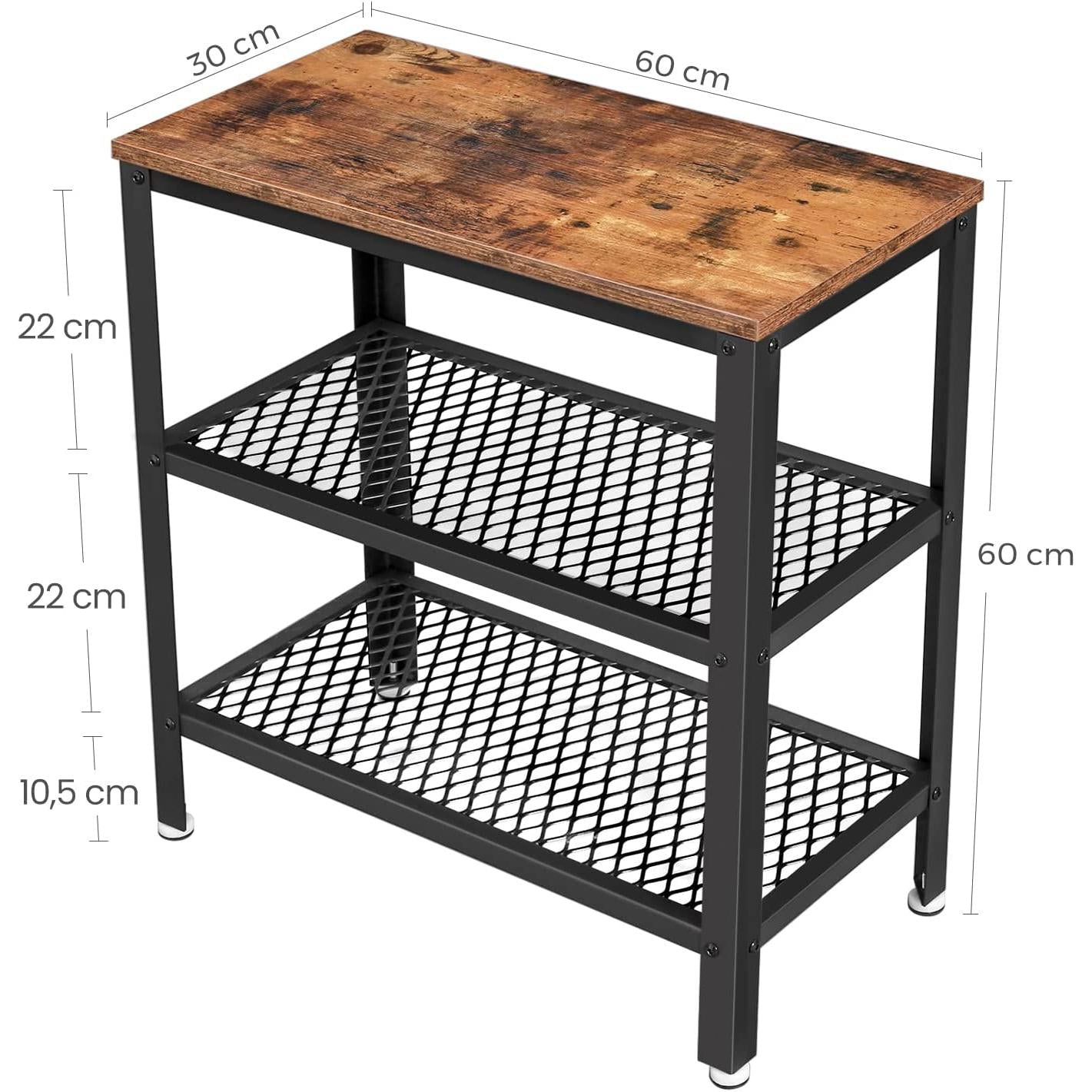 Pomoćni stolić, noćni ormarić s 2 police 60 x 30 x 60 cm | Vasagle-vitahome.hr