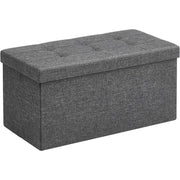 Pouf, klupa za odlaganje 76 x 38 x 38 cm, tamno siva | SONGMICS-vitahome.hr