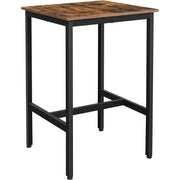 Pravokutni visoki barski stol 60 x 60 x 90 cm, rustikalno smeđa i crna | Vasagle-vitahome.hr