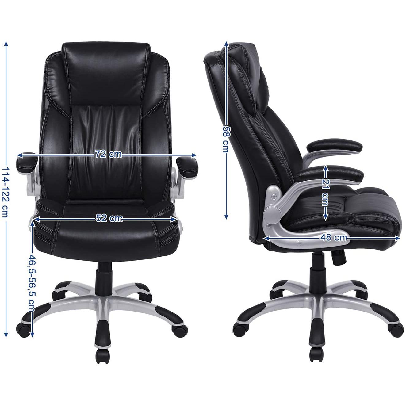 Premium uredska stolica, direktorska stolica, crna | SONGMICS-vitahome.hr