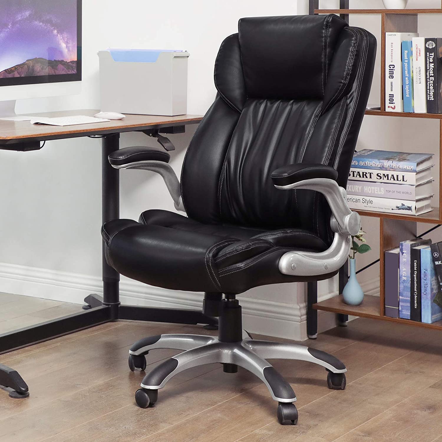 Premium uredska stolica, direktorska stolica, crna | SONGMICS-vitahome.hr