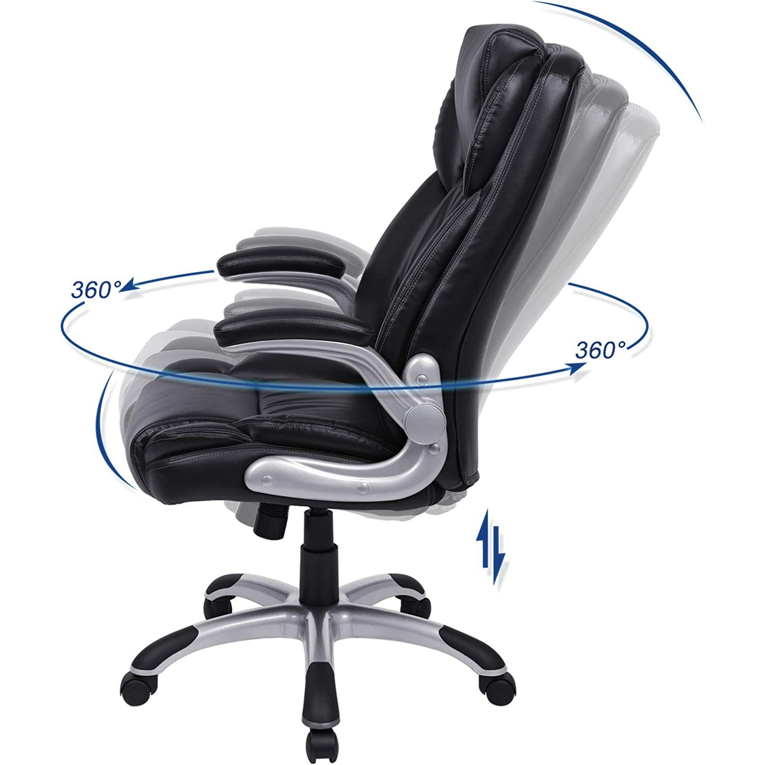 Premium uredska stolica, direktorska stolica, crna | SONGMICS-vitahome.hr