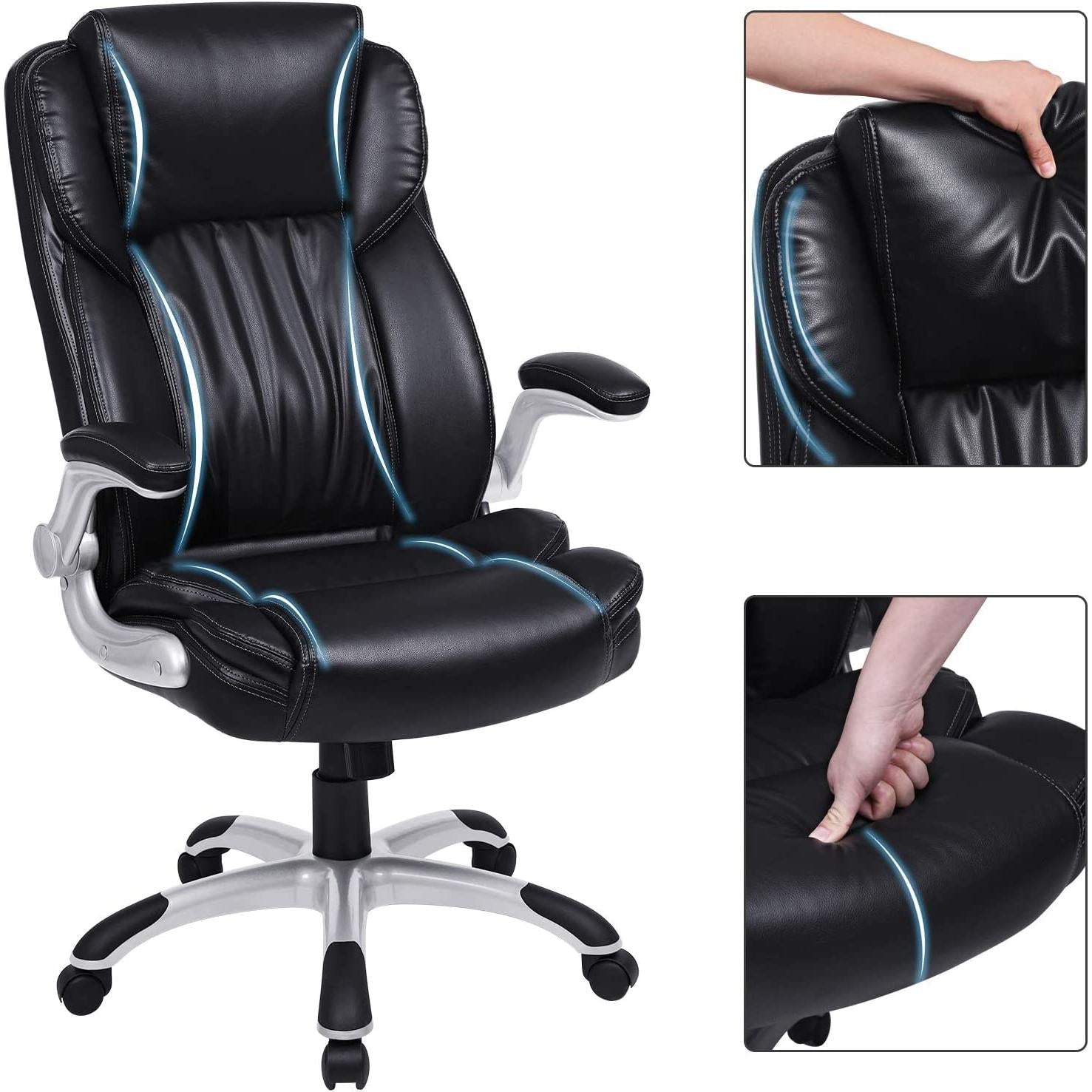 Premium uredska stolica, direktorska stolica, crna | SONGMICS-vitahome.hr