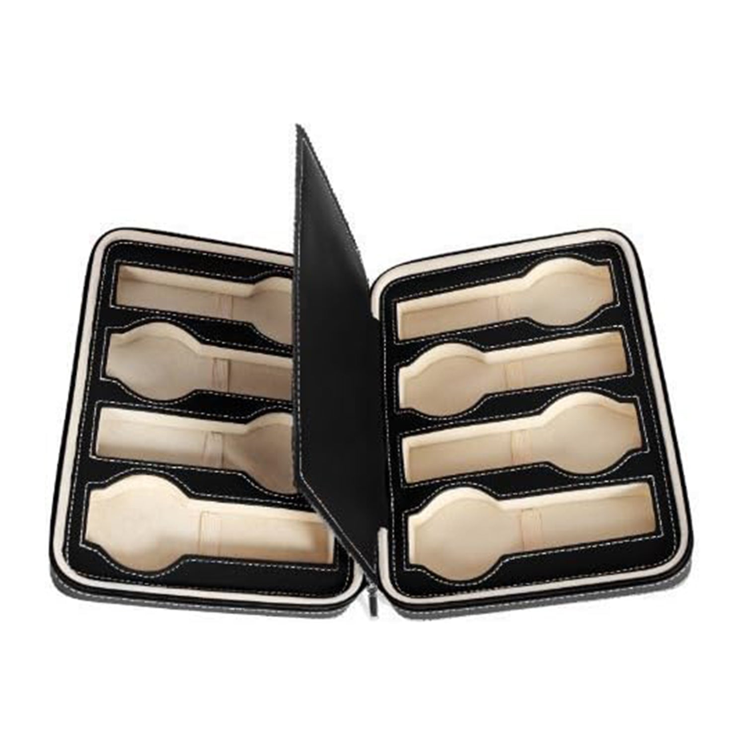 Prijenosna kutija za satove, za 8 satova, 24,5 x 18,5 x 5,5 cm, crne boje | SONGMICS-vitahome.hr